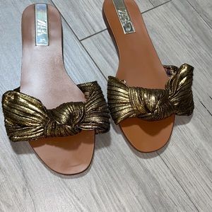 Zara gold bow sandals 37 (7)